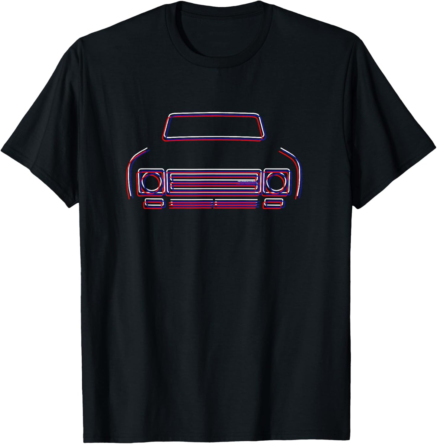 International Harvester Scout II red white blue outline T-Shirt - T-Shirt | Black