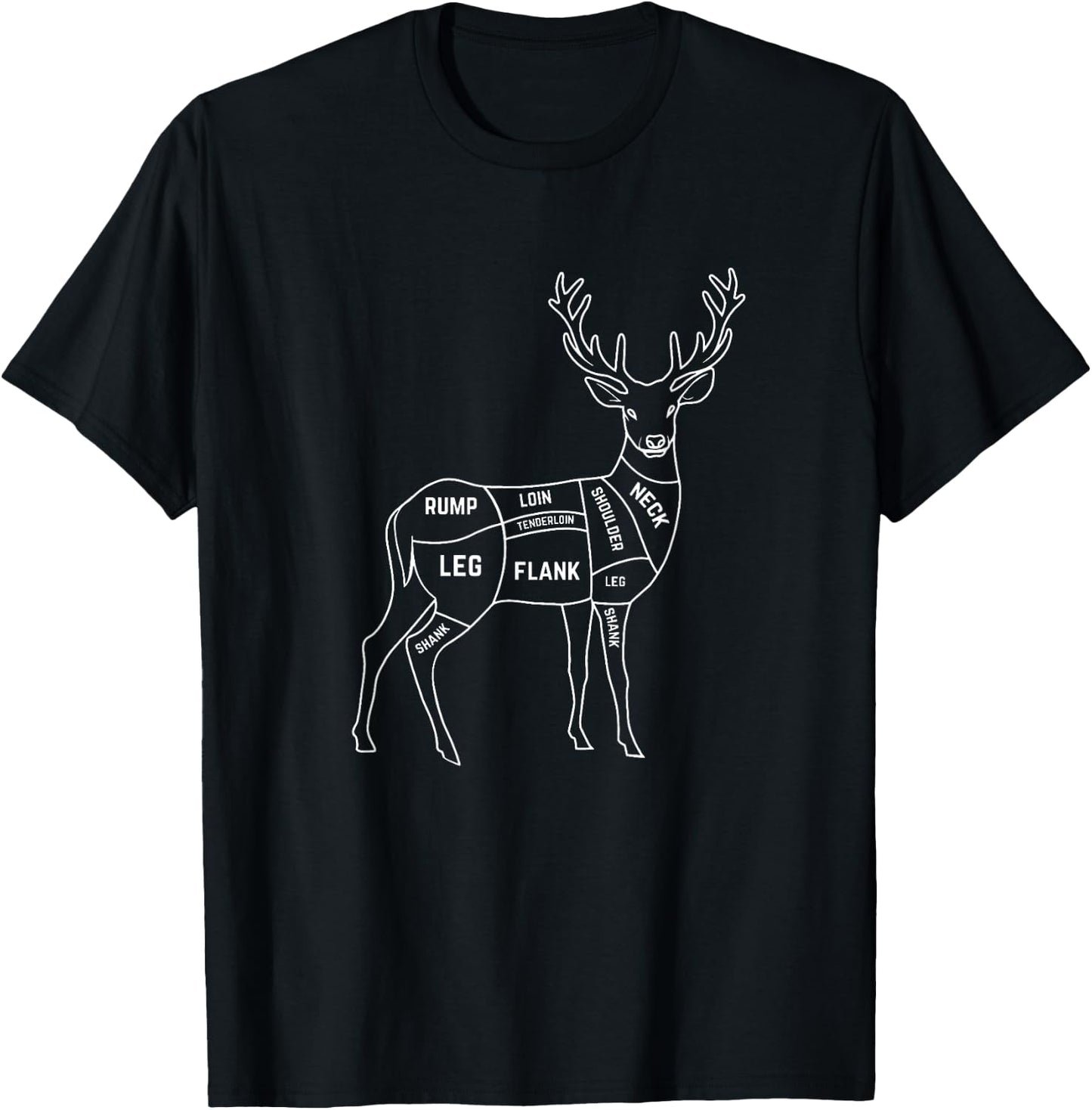 Deer Meat Cuts T-Shirt - T-Shirt | Black