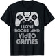 I Love Boobs And Video Games Funny Gaming Gamer Adult Men T-Shirt - T-Shirt | Black
