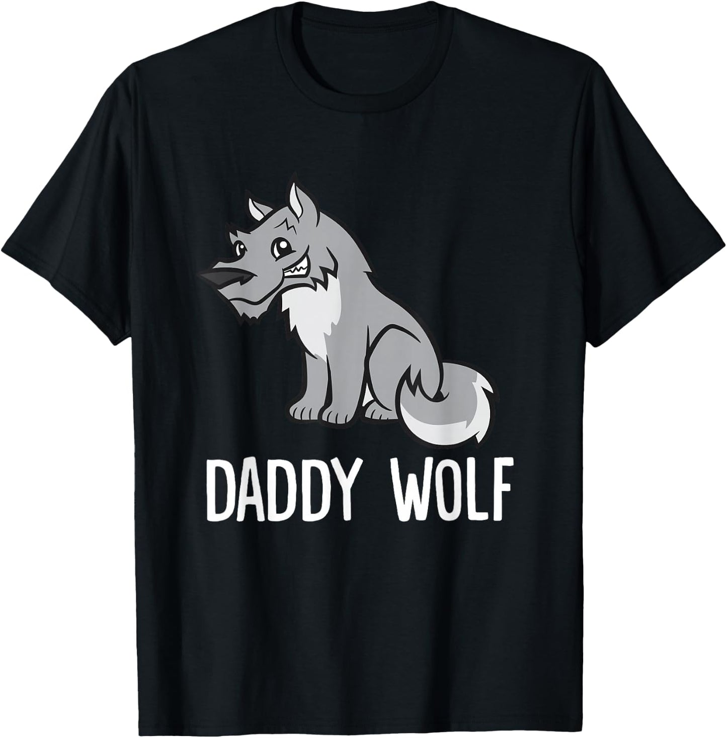 Funny Wolf Lover Daddy Wolf T-Shirt - T-Shirt | Black