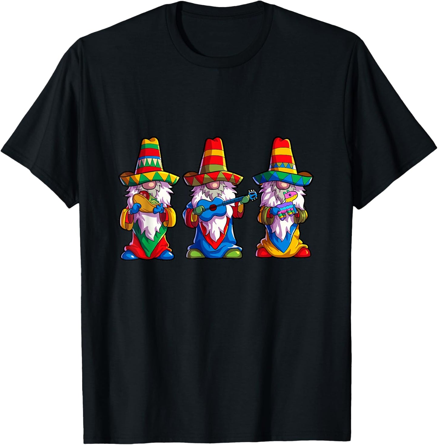 Cinco de Mayo Shirt Gnomes Women Mexican Taco Lover T-Shirt - T-Shirt | Black