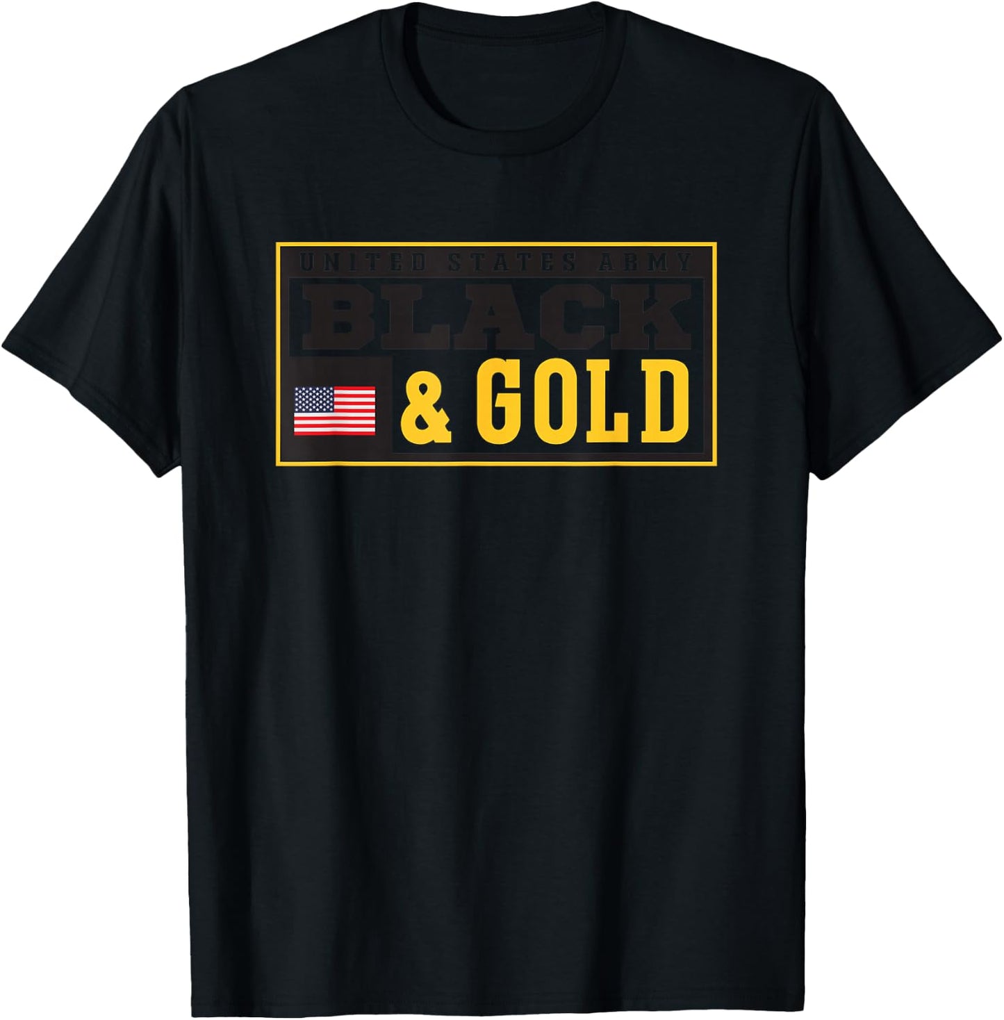 Military Army United States Black Gold Logo T-Shirt - T-Shirt | Black