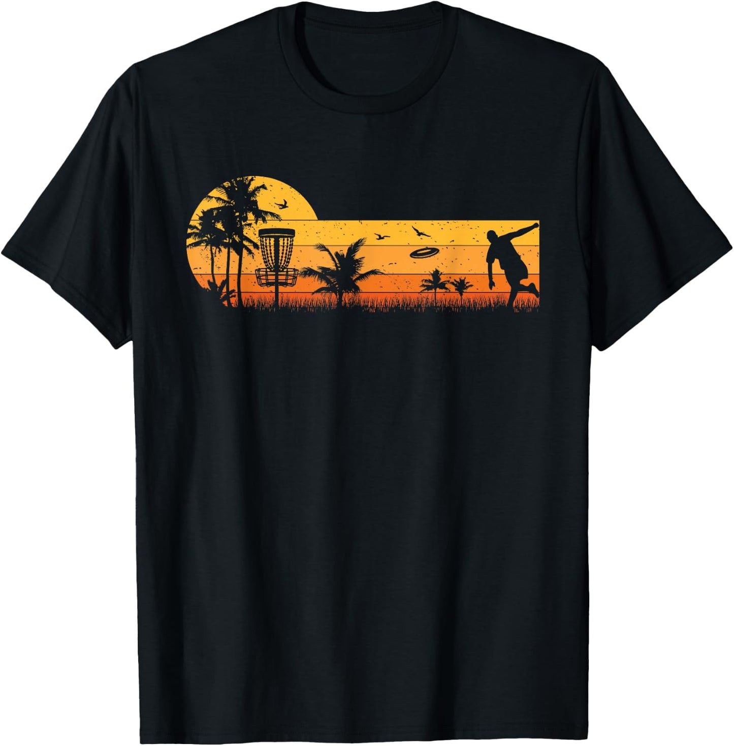 Retro Vintage Frisbee Golf Player Design | Disc Golf T-Shirt - T-Shirt | Black