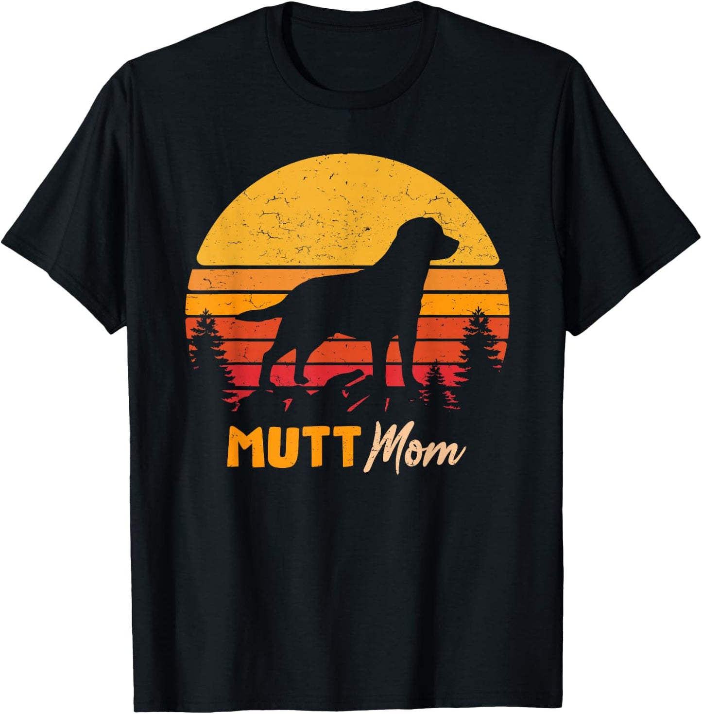 Mutt Mama Vintage Retro Dog Women's Gift T-Shirt - T-Shirt | Black