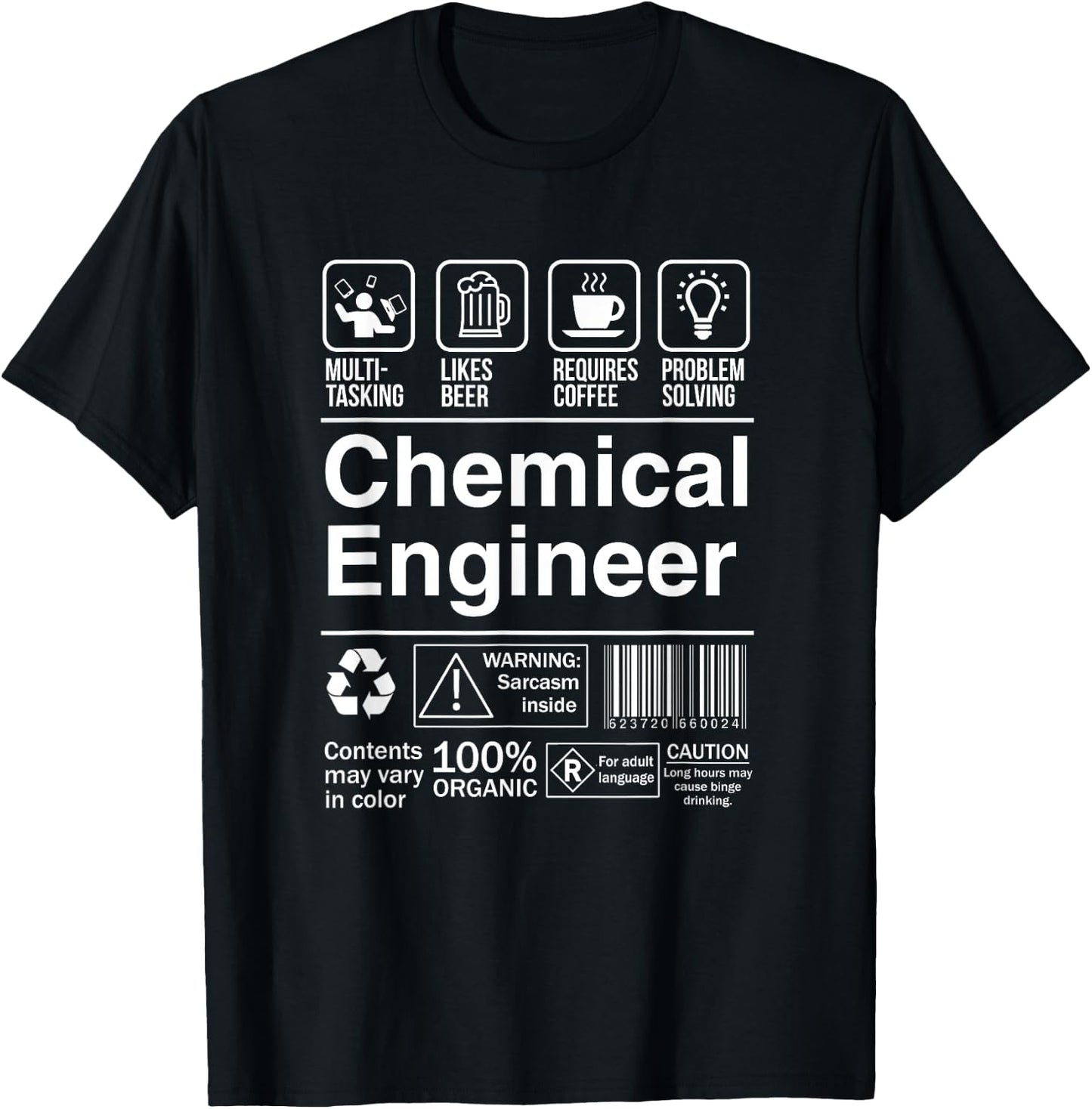 Chemical Engineer Gift Chemical Engineer Funny Description Label - Men's Black Small Classic Fit Short Sleeve T-Shirt - T-Shirt | Black