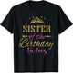 Sister of The Birthday Twins Kids Party T-Shirt - T-Shirt | Black