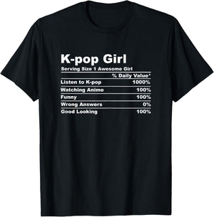 K-pop Girl Kpop Anime Gift T-Shirt - T-Shirt | Black