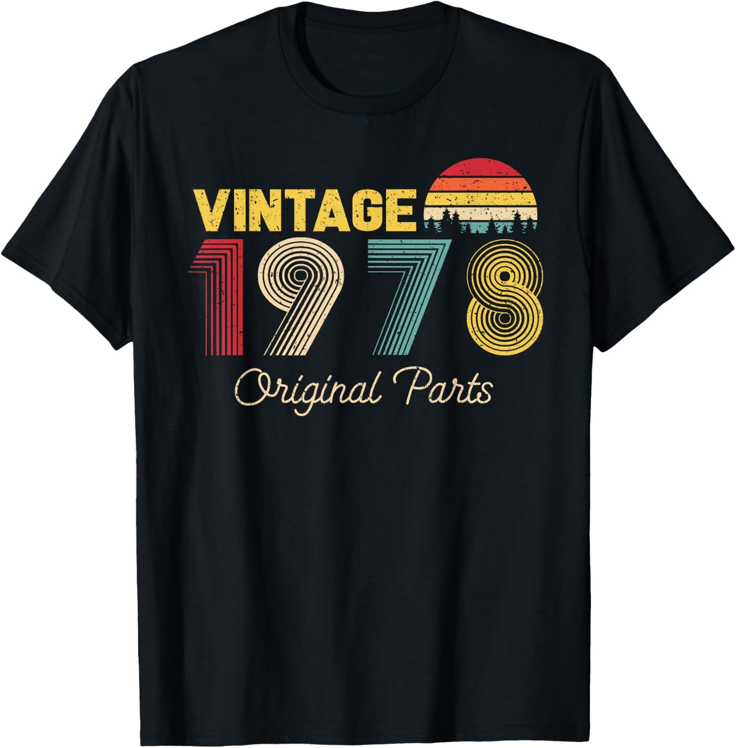 Vintage Original Parts 1978 Cool Men and Women 47th Bday T-Shirt - T-Shirt | Black