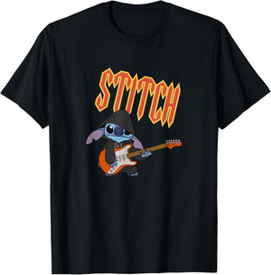 Disney Lilo & Stitch Playing The Guitar Sassy Stitch Poster T-Shirt - T-Shirt | Black