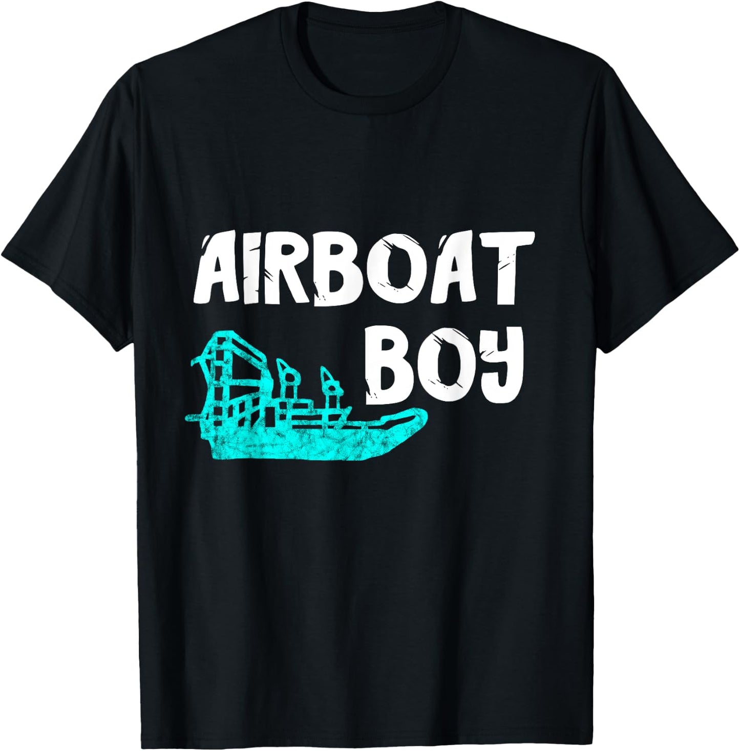 Airboat Boy Swamp Hydroplane Fanboat Propeller Airboating T-Shirt - T-Shirt | Black