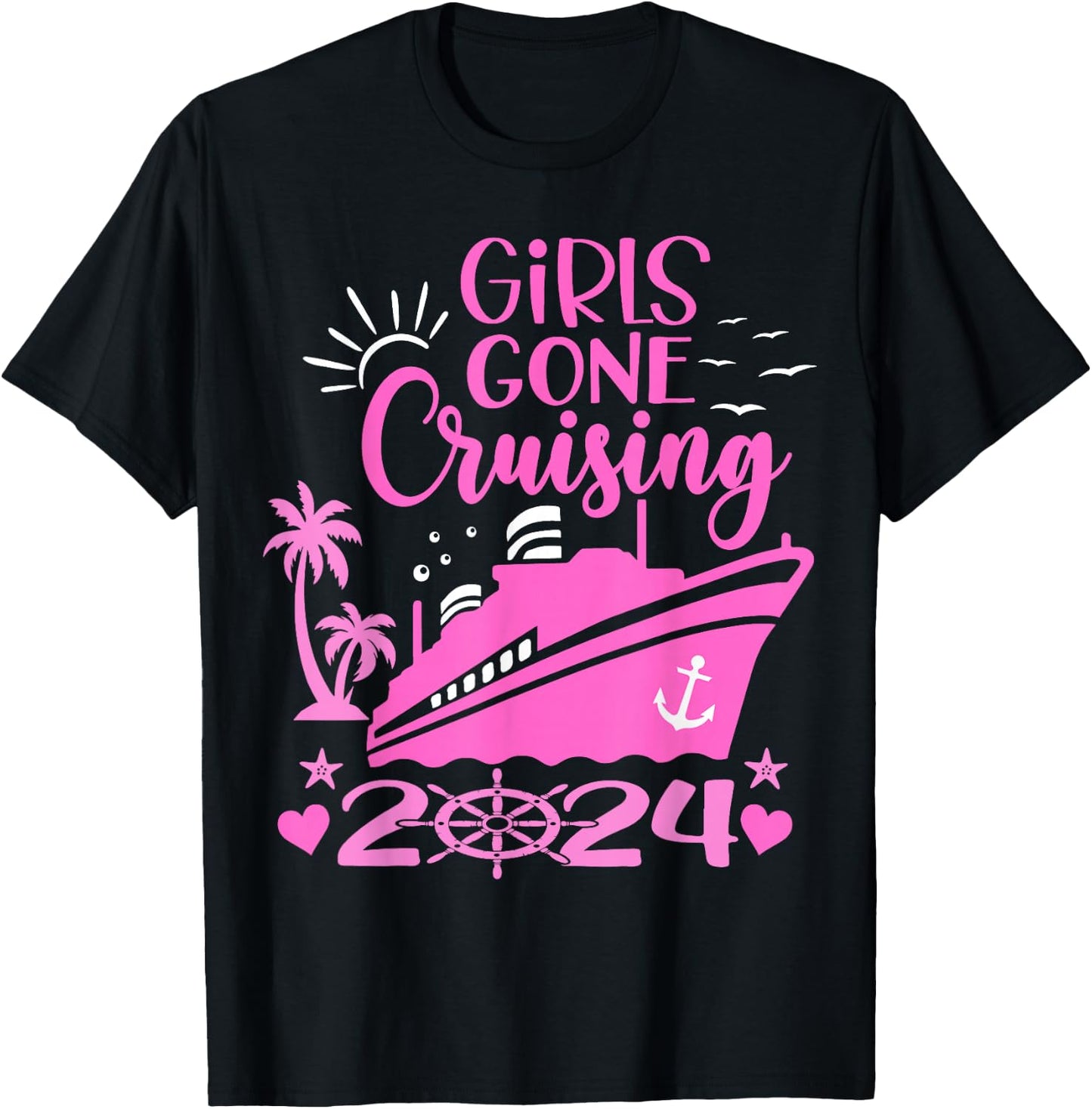 Girls Gone Cruising 2024 Girls Matching Women Cruise Squad T-Shirt - T-Shirt | Black