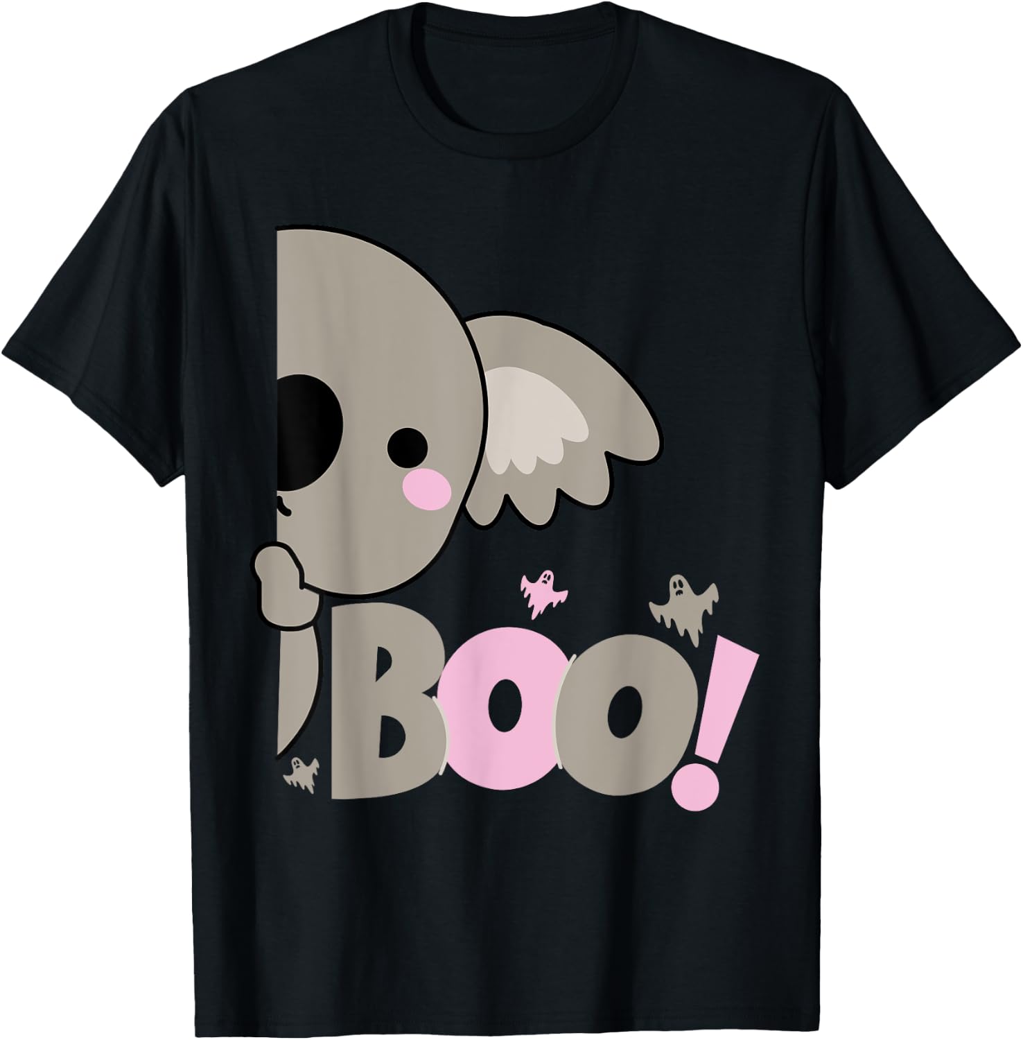 Boo Funny Koala Hiding Peekaboo Scary Halloween Costume T-Shirt - T-Shirt | Black