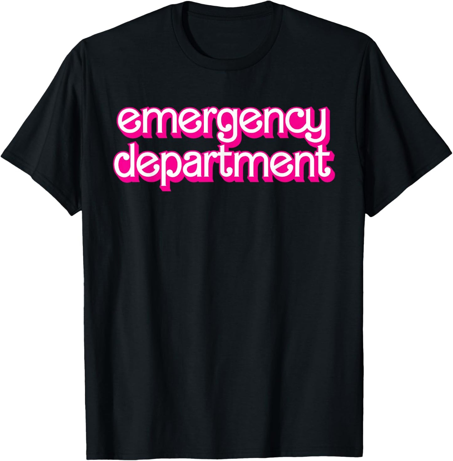 Retro Pink Emergency Department Nurses ER Doctor T-Shirt - T-Shirt | Black