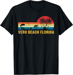 Family Vacation Vintage Vero Beach Florida Sea Turtle T-Shirt - T-Shirt | Black