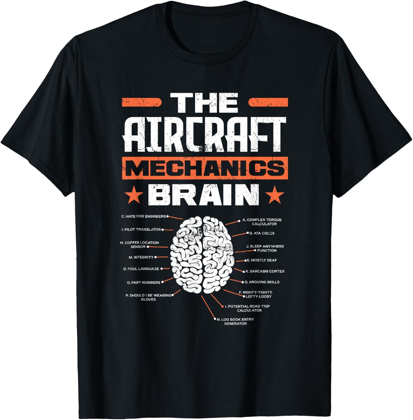 Aircraft Mechanics Brain Aviation Funny Aircraft Mechanic T-Shirt - T-Shirt | Black
