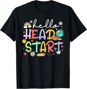 Hello Head Start Teacher Back To School Early Head Start Men Women T-Shirt - T-Shirt | Black