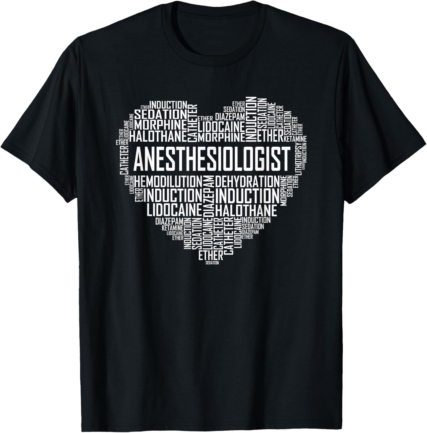 Anesthesiologist Heart Gift Anesthesia Doctor Gifts T-Shirt - T-Shirt | Black