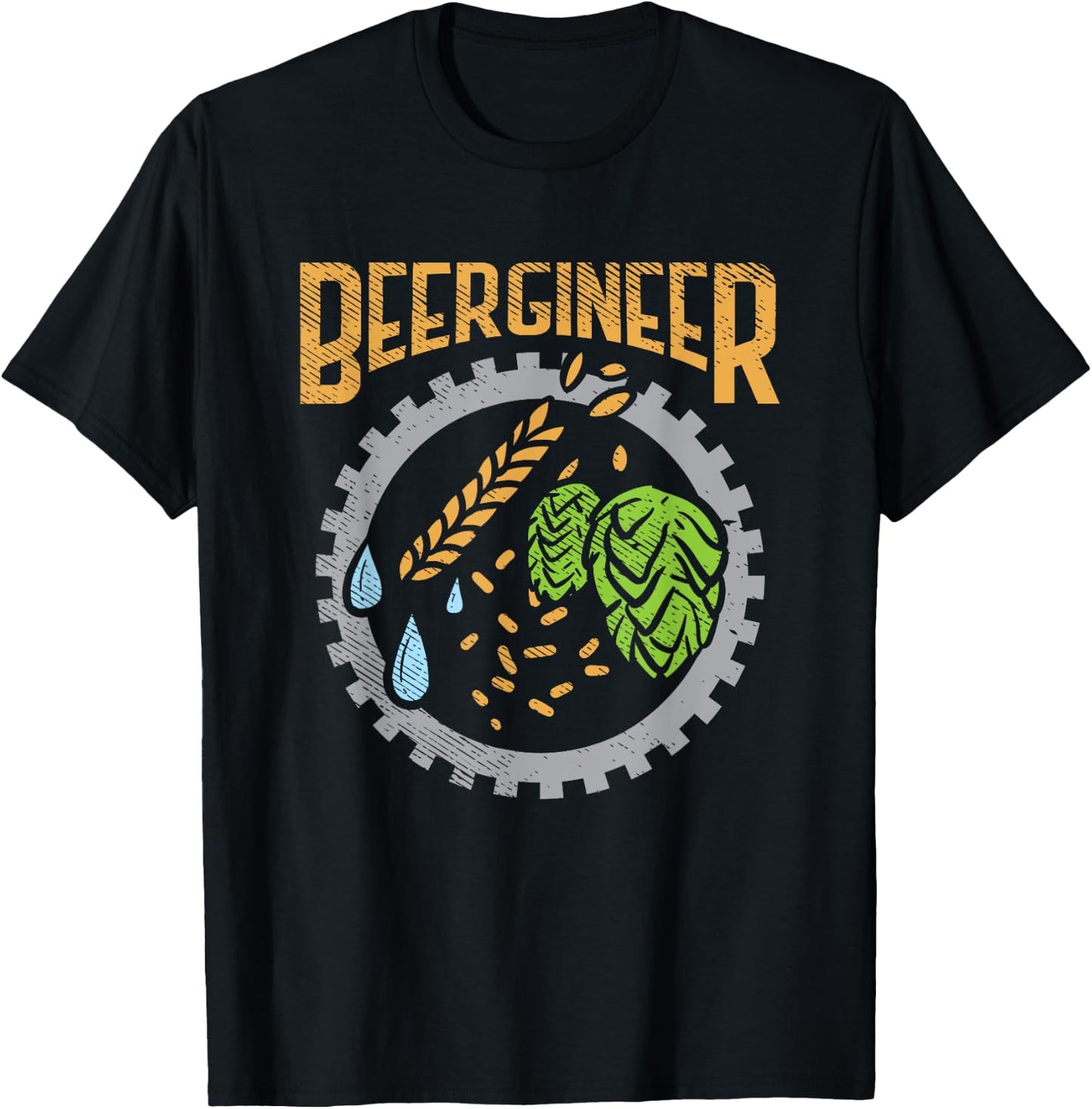 Beergineer Craft Beer Hops Homebrew Beer Brewing and Brewer T-Shirt - T-Shirt | Black