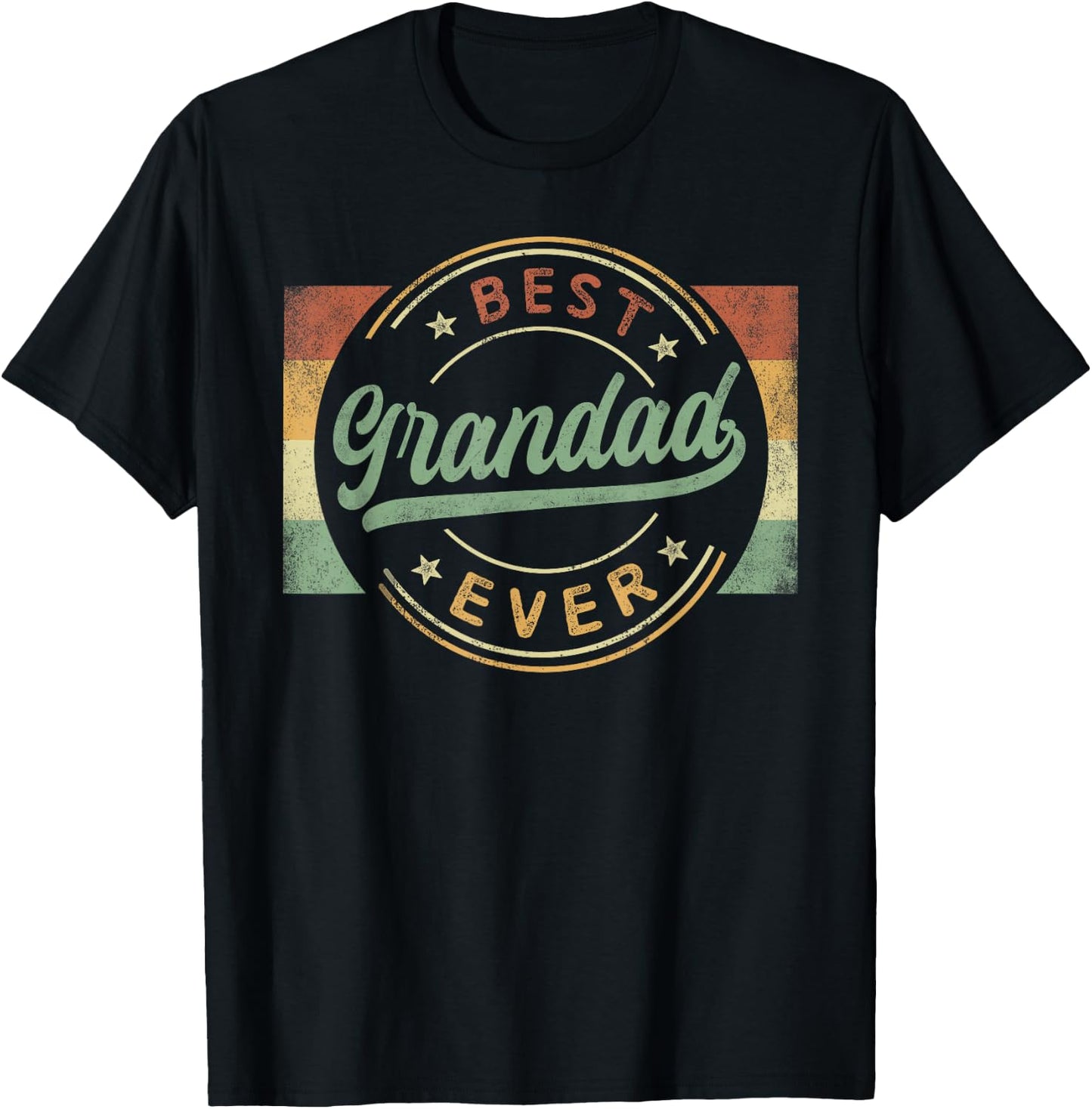 Best Grandad Ever Emblem Father's Day Grandad Gifts Grandpa T-Shirt - T-Shirt | Black
