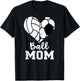 Ball Mom Heart Funny Soccer Volleyball Mom T-Shirt - T-Shirt | Black