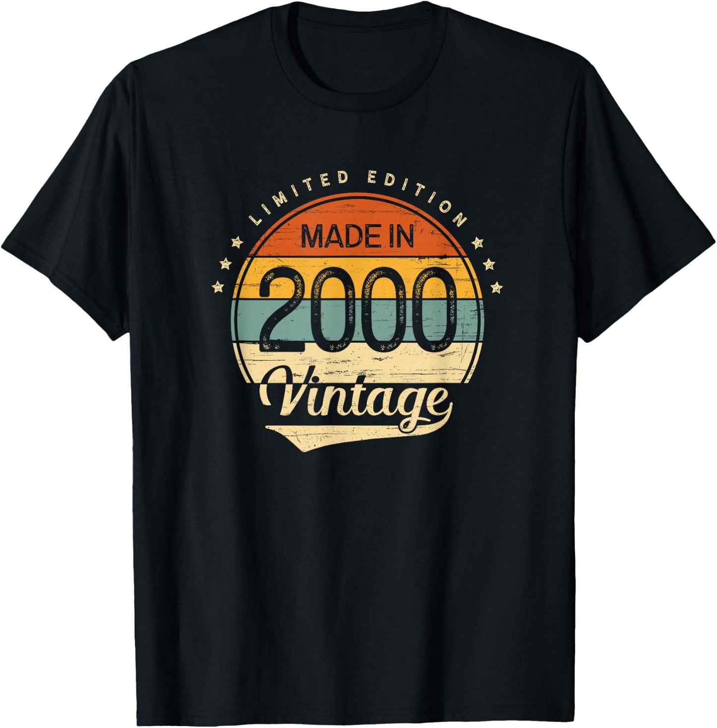 Classic Vintage 2000 Limited Edition 25th Birthday Men Women T-Shirt - T-Shirt | Black