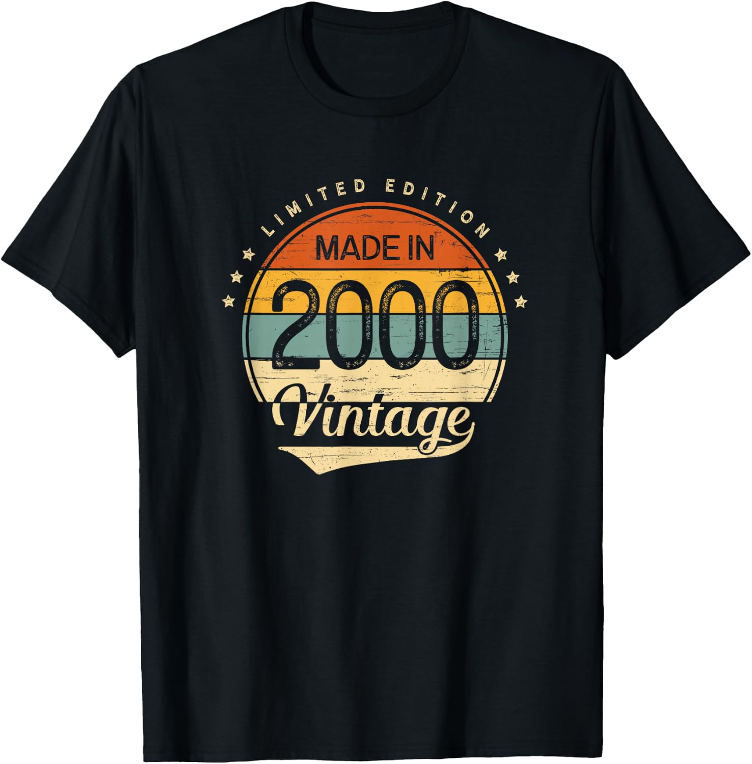Classic Vintage 2000 Limited Edition 25th Birthday Men Women T-Shirt - T-Shirt | Black