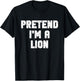 Halloween Pretend I'm A Lion Costume Funny Lazy Kids Adult T-Shirt - T-Shirt | Black