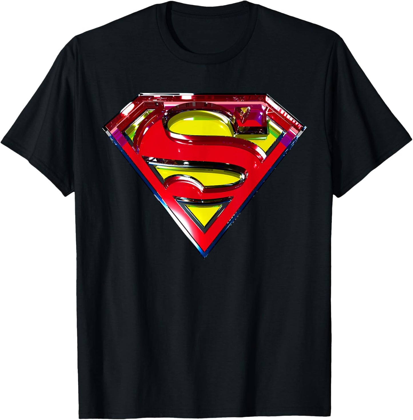 DC Superman Logo Glass T-Shirt - T-Shirt | Black