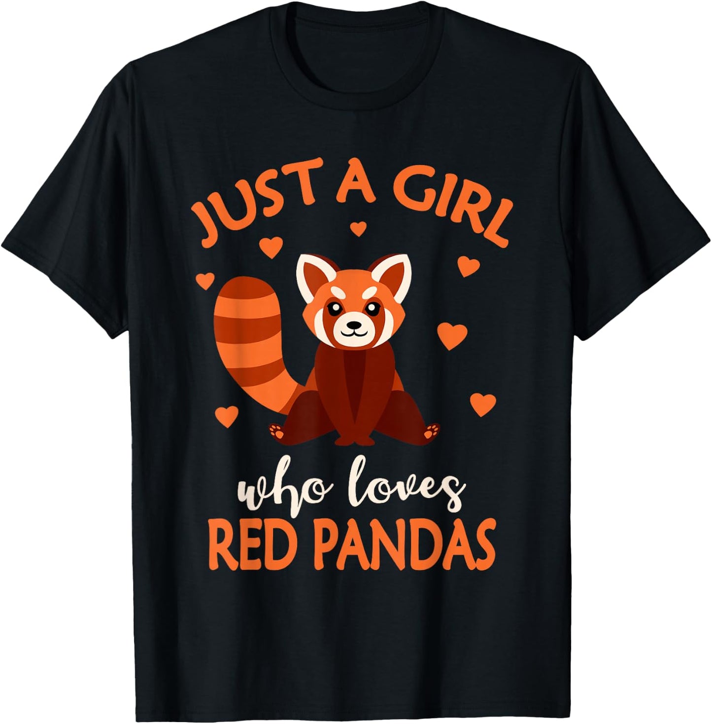 Just A Girl Who Loves Red Pandas Red Panda Girls Kids T-Shirt - T-Shirt | Black