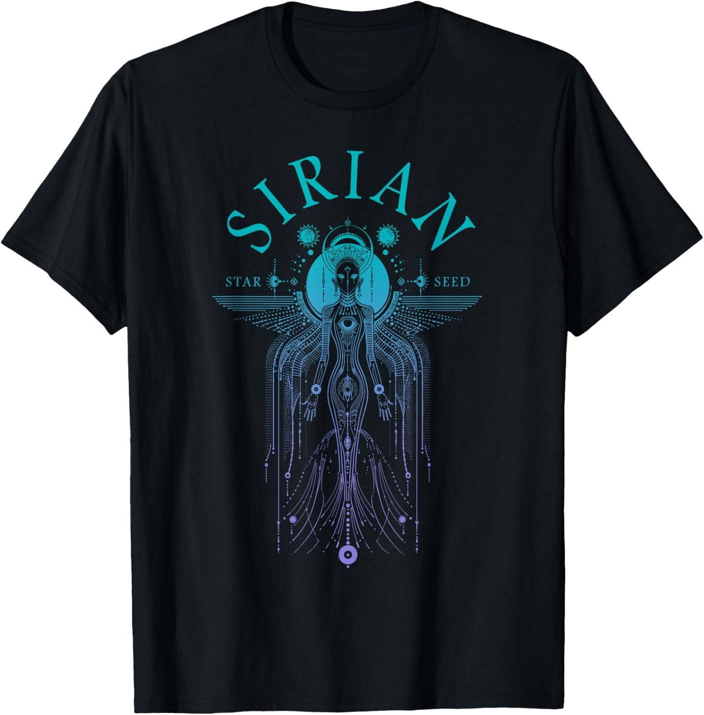 Sirian Starseed Crystalline Realm Being T-Shirt - T-Shirt | Black