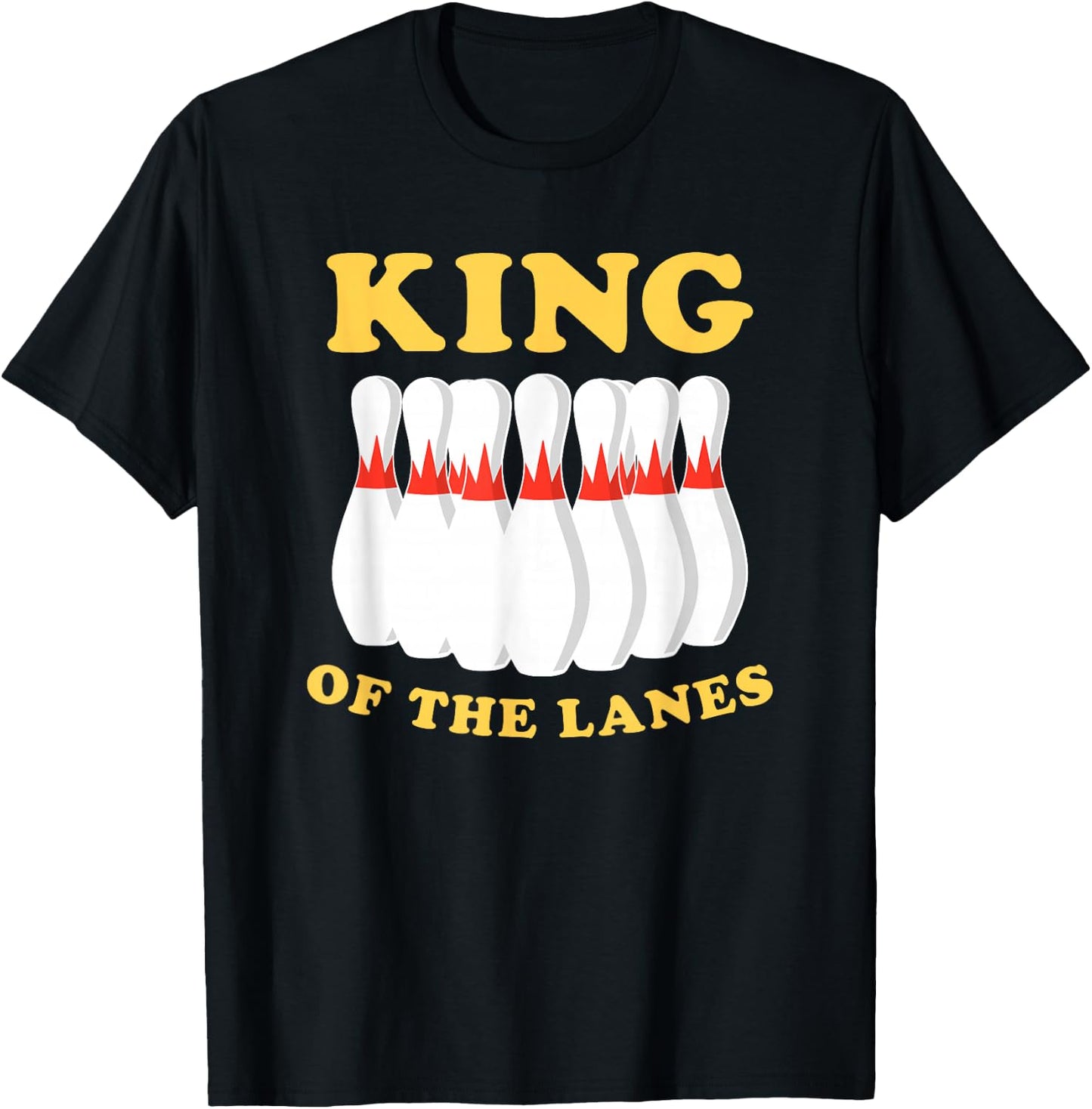 King Of The Lanes Men's Bowling T-Shirt - T-Shirt | Black