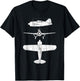 Brewster F2A Buffalo Fighter Aircraft WW2 Airplane T-Shirt - T-Shirt | Black