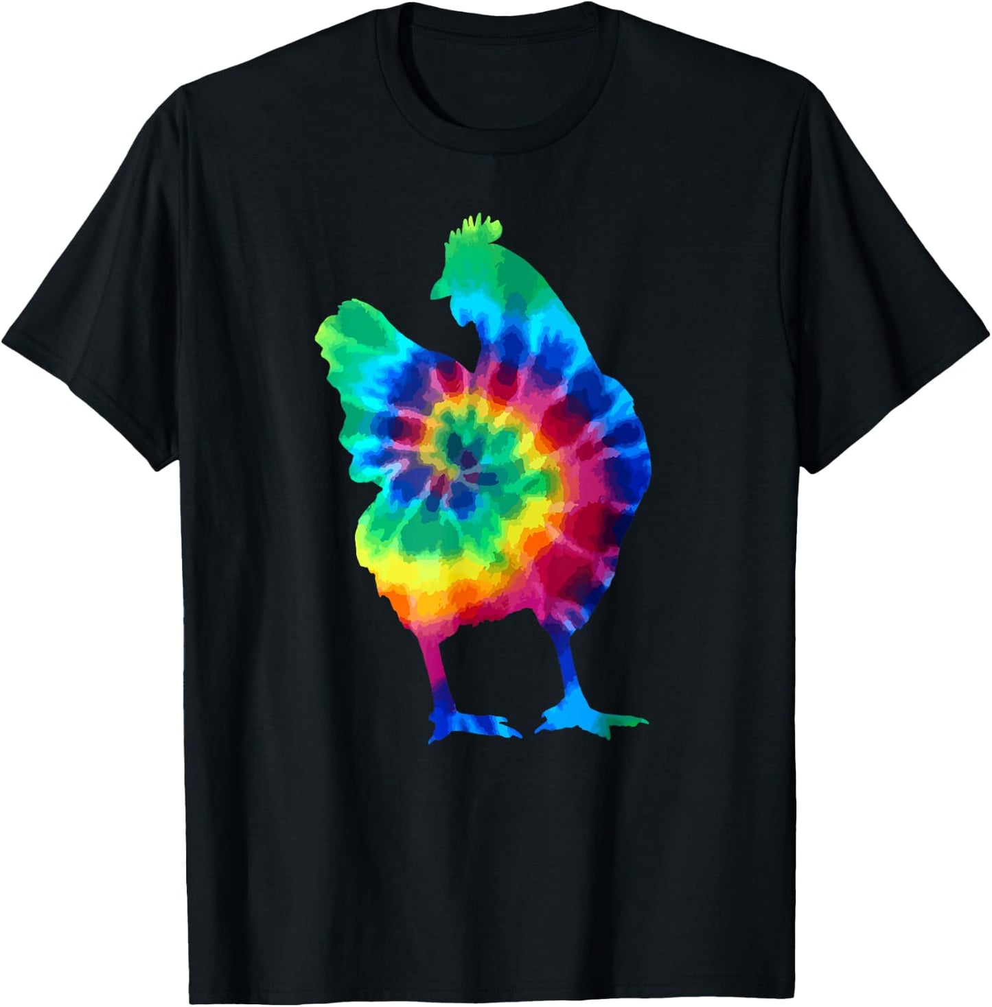 Chicken Tie Dye Vintage Hippie Chickens T-Shirt - T-Shirt | Black