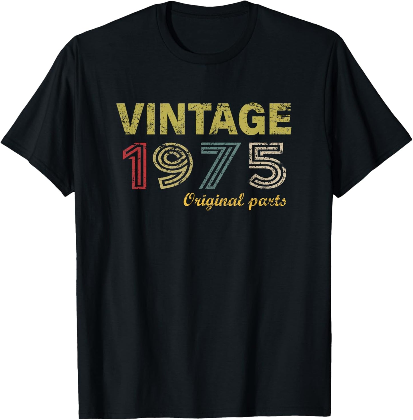 Vintage 1975 Cool 50 Year Old Bday Men Women 50th Birthday T-Shirt - T-Shirt | Black