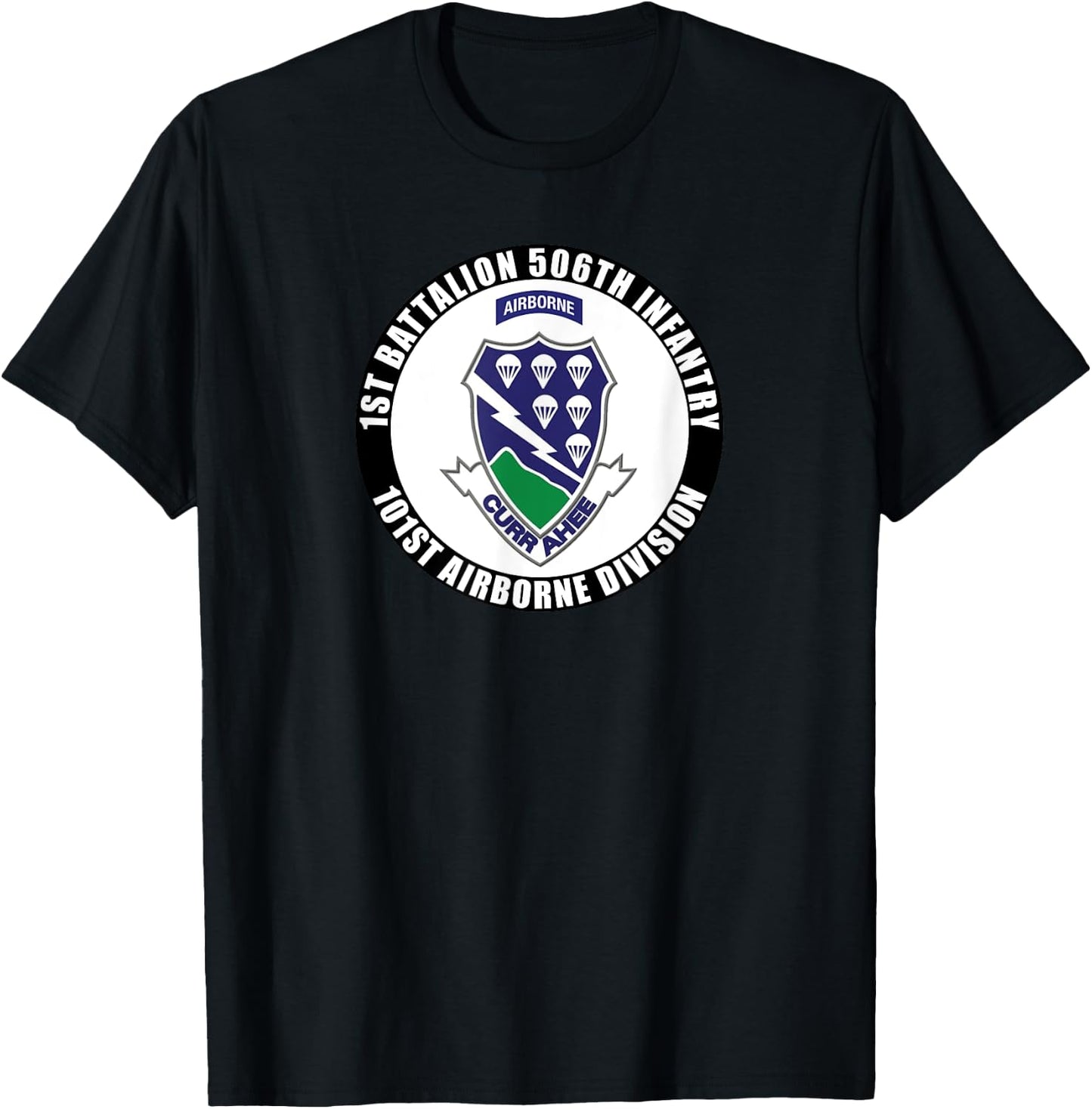 SoldierTees 1st Battalion 506th Infantry, 101st Airborne Division Veteran - Men's Black Classic Fit Short Sleeve - Small T-Shirt - T-Shirt | Black