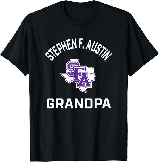 Stephen F. Austin State Lumberjacks Arched Grandpa T-Shirt - T-Shirt | Black