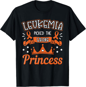Leukemia Picked The Wrong Princess Cancer Awareness Women T-Shirt - T-Shirt | Black