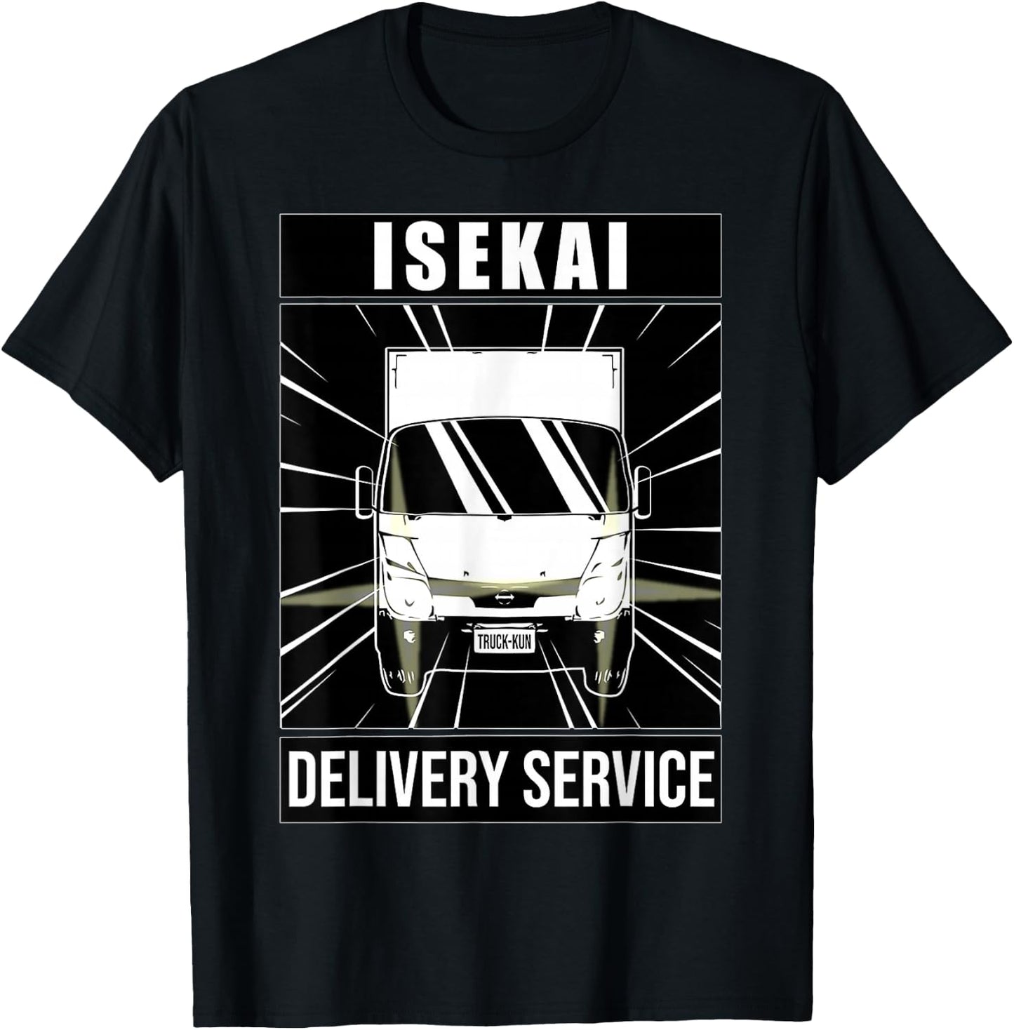 Truck-Kun ISEKAI Delivery Service! Japanese Kanji T-Shirt - T-Shirt | Black