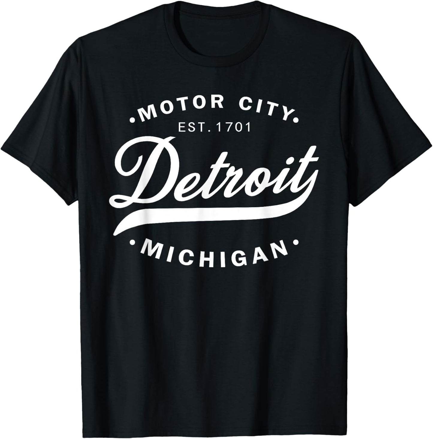 Classic Michiganians Vintage Detroit Motor City Michigan MI T-Shirt - T-Shirt | Black