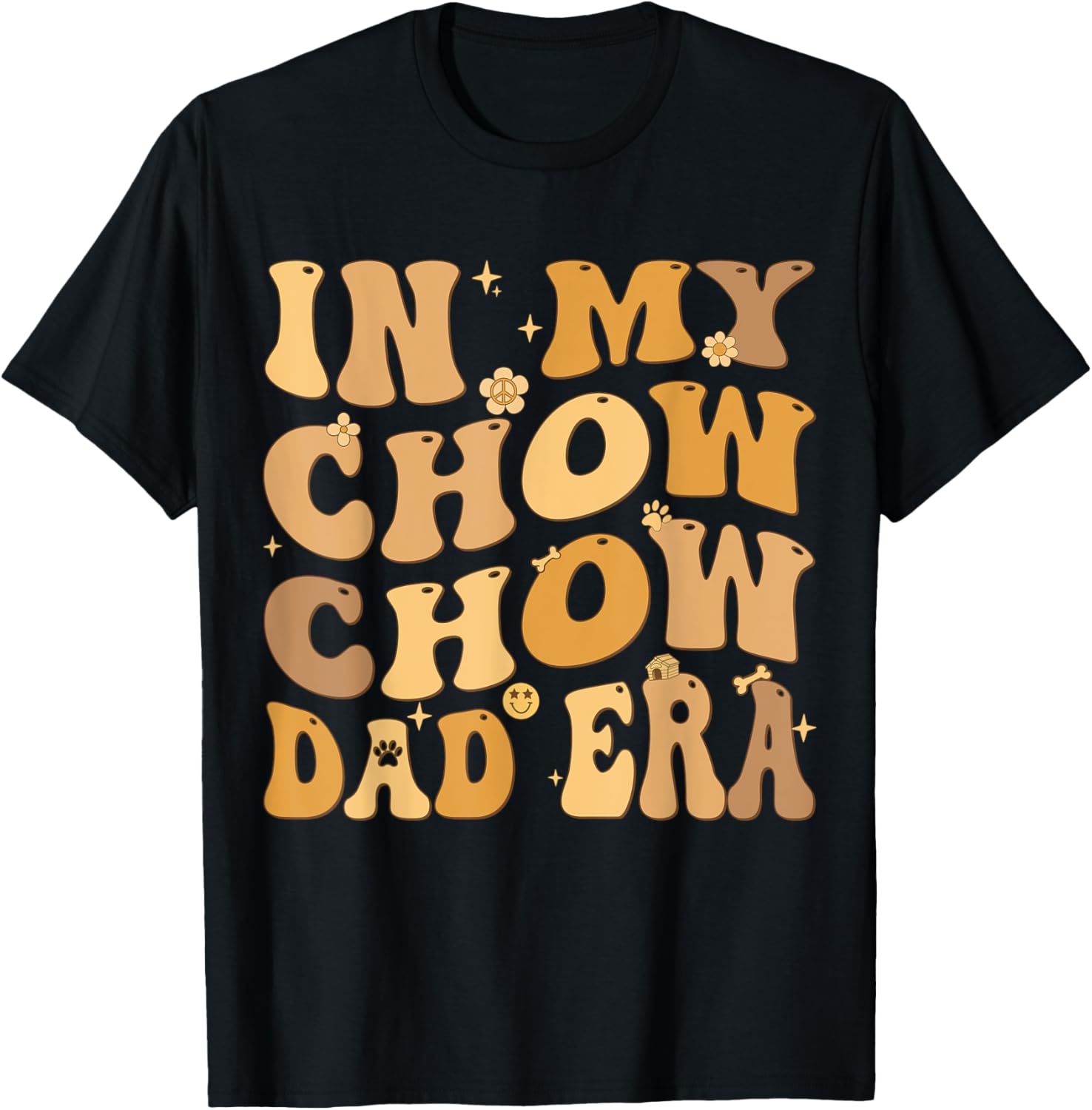 In My Chow Chow Dad Era Groovy Dog Owner Women Kids T-Shirt - T-Shirt | Black