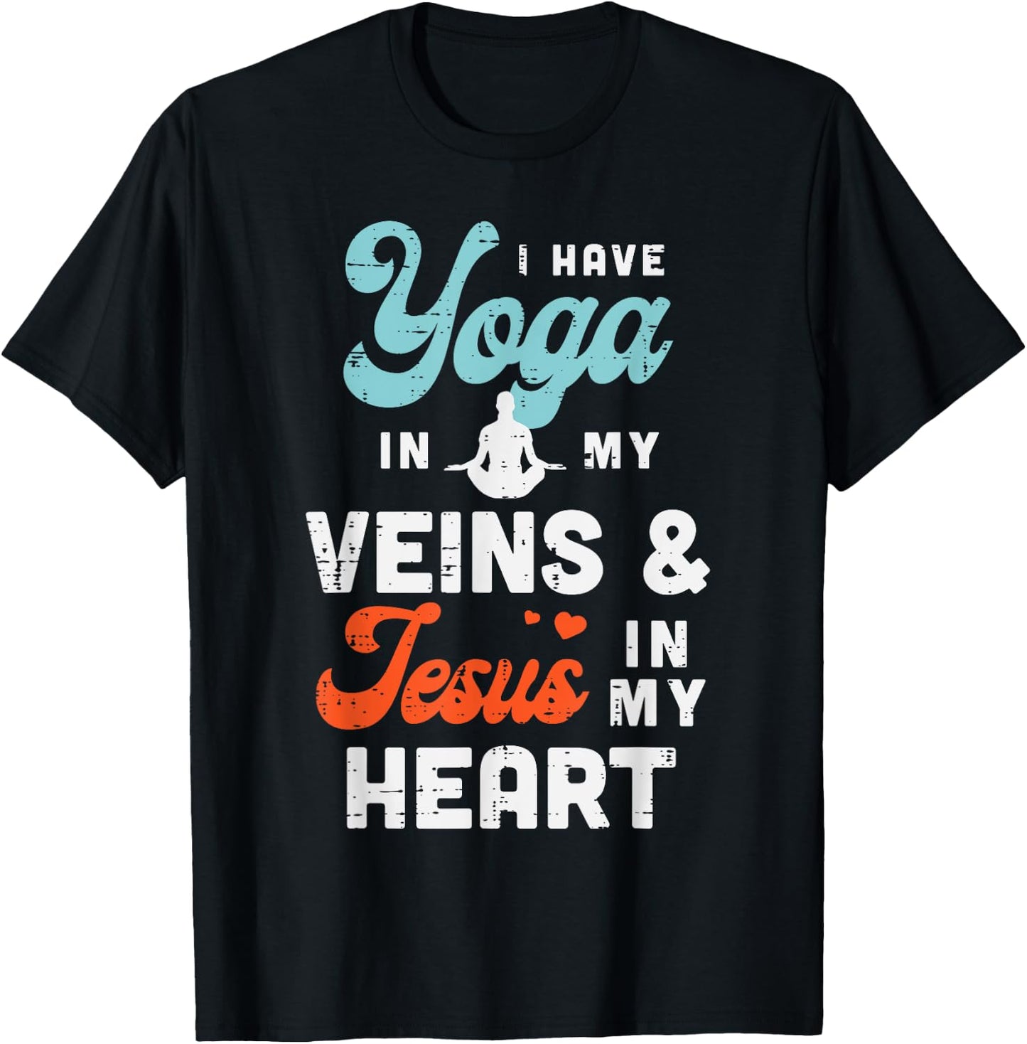 Yoga Veins Jesus Heart Asana Yogi God Jesus Christian Gift T-Shirt - T-Shirt | Black