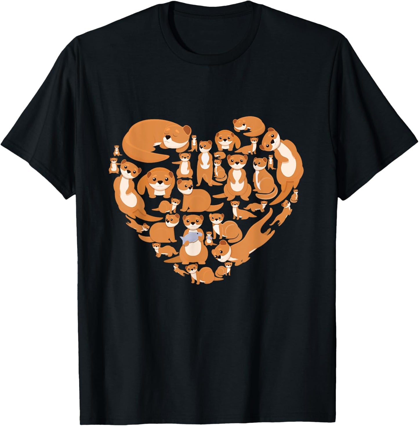 Sea Otter Giant Otter lover otters heart gift men women kids T-Shirt - T-Shirt | Black