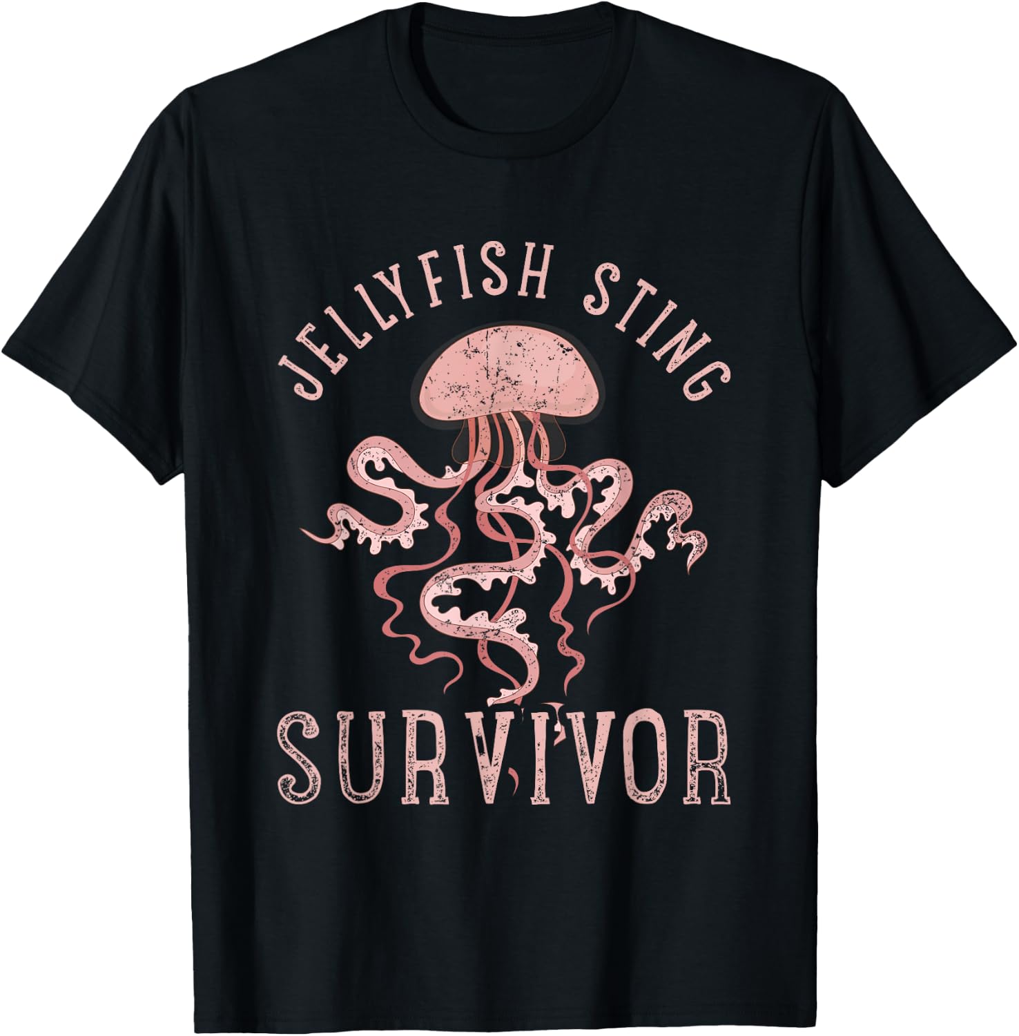 Funny Jellyfish Sting Survivor Sea Animal Gift Jellyfish T-Shirt - T-Shirt | Black