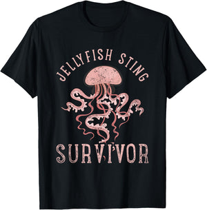 Funny Jellyfish Sting Survivor Sea Animal Gift Jellyfish T-Shirt - T-Shirt | Black