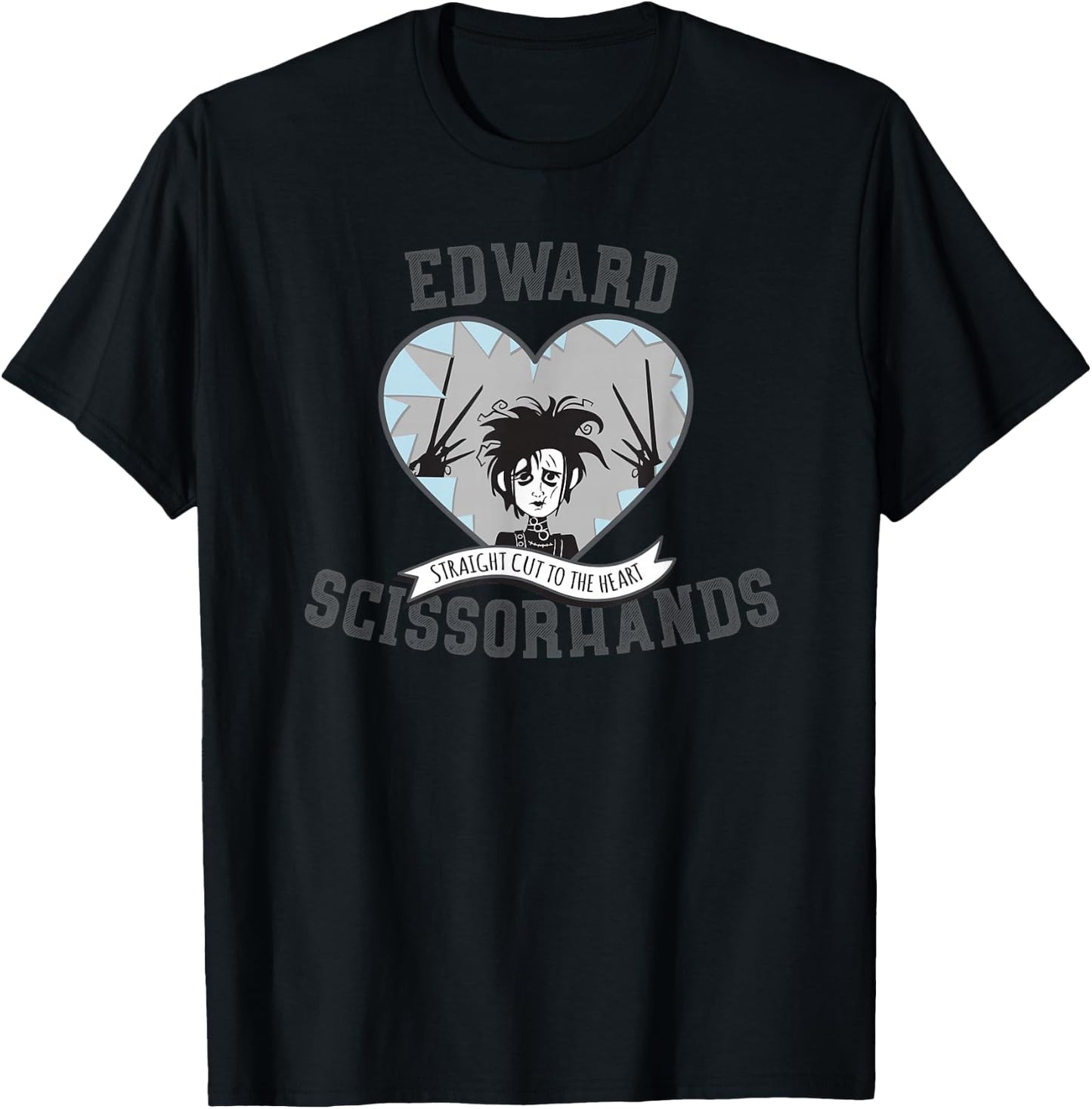 Tim Burton's Edward Scissorhands Straight Cut to The Heart T-Shirt - T-Shirt | Black