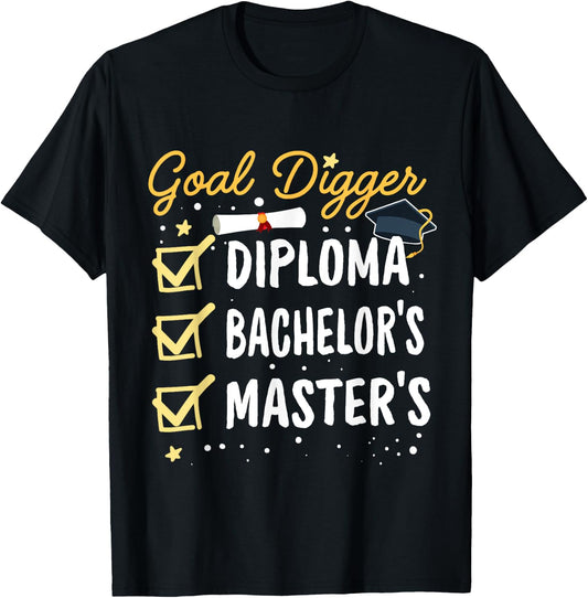 Masters Graduation Goal Digger Mastered It Class of 2024 T-Shirt - T-Shirt | Black