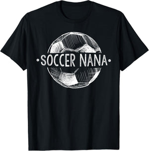 Soccer Nana Family Matching Team Player Gift Sport Lover T-Shirt - T-Shirt | Black