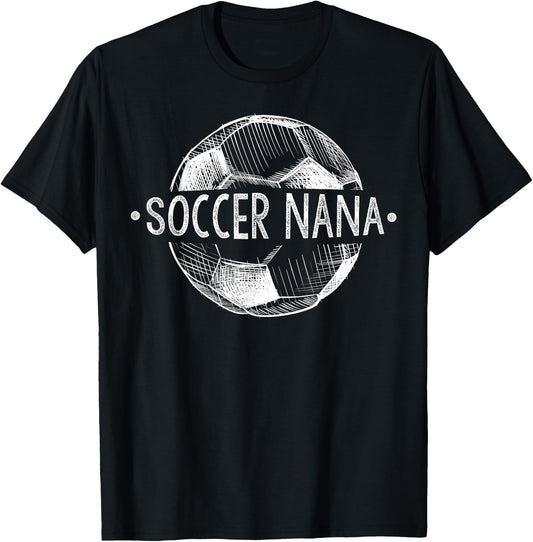 Soccer Nana Family Matching Team Player Gift Sport Lover T-Shirt - T-Shirt | Black