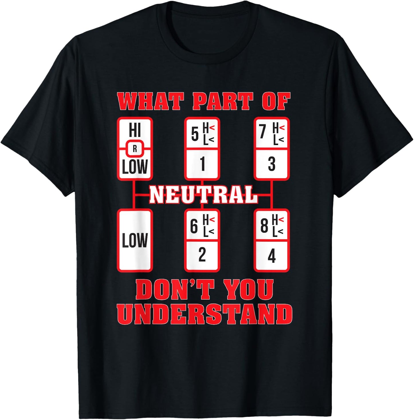 Funny Trucker Truck Shifting Manual Transmission Men Gifts T-Shirt - T-Shirt | Black