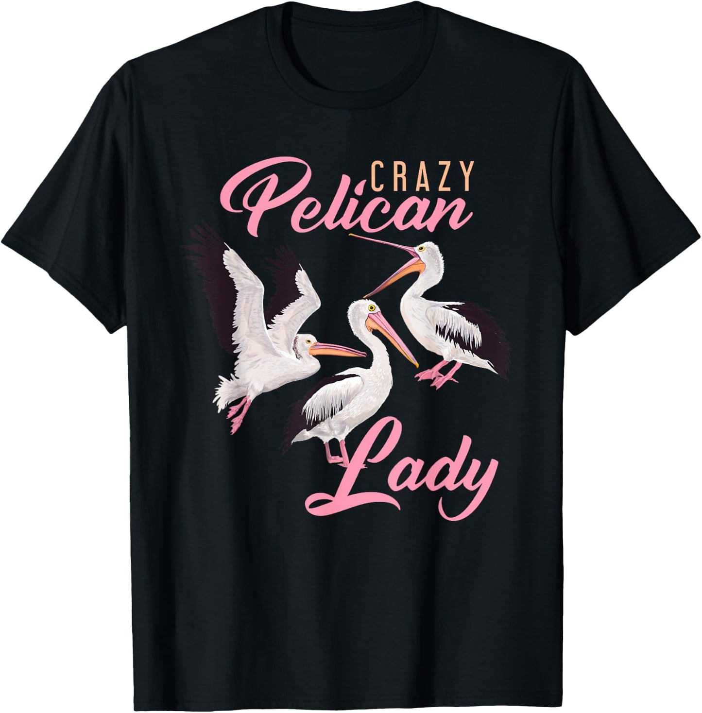 Pelican Lady Ornithologist Women Gift Pelican T-Shirt - T-Shirt | Black